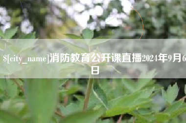 海盐消防教育公开课直播2024年9月6日