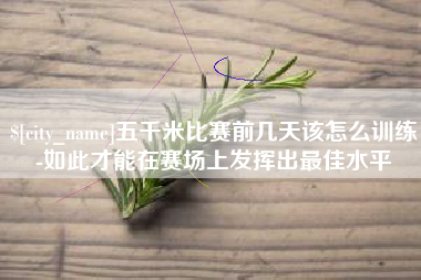 海盐五千米比赛前几天该怎么训练-如此才能在赛场上发挥出最佳水平