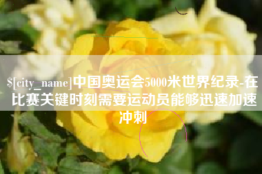 海盐中国奥运会5000米世界纪录-在比赛关键时刻需要运动员能够迅速加速冲刺