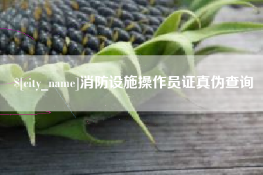 海盐消防设施操作员证真伪查询