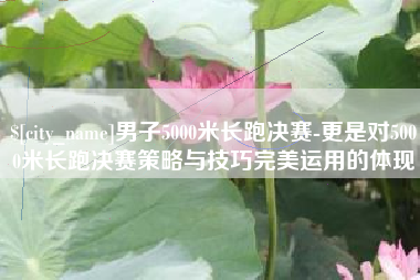 海盐男子5000米长跑决赛-更是对5000米长跑决赛策略与技巧完美运用的体现