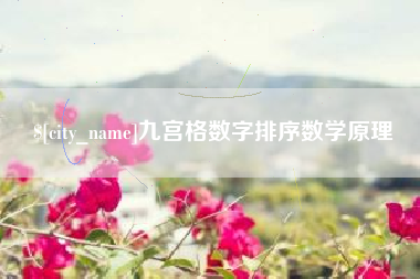 海盐九宫格数字排序数学原理